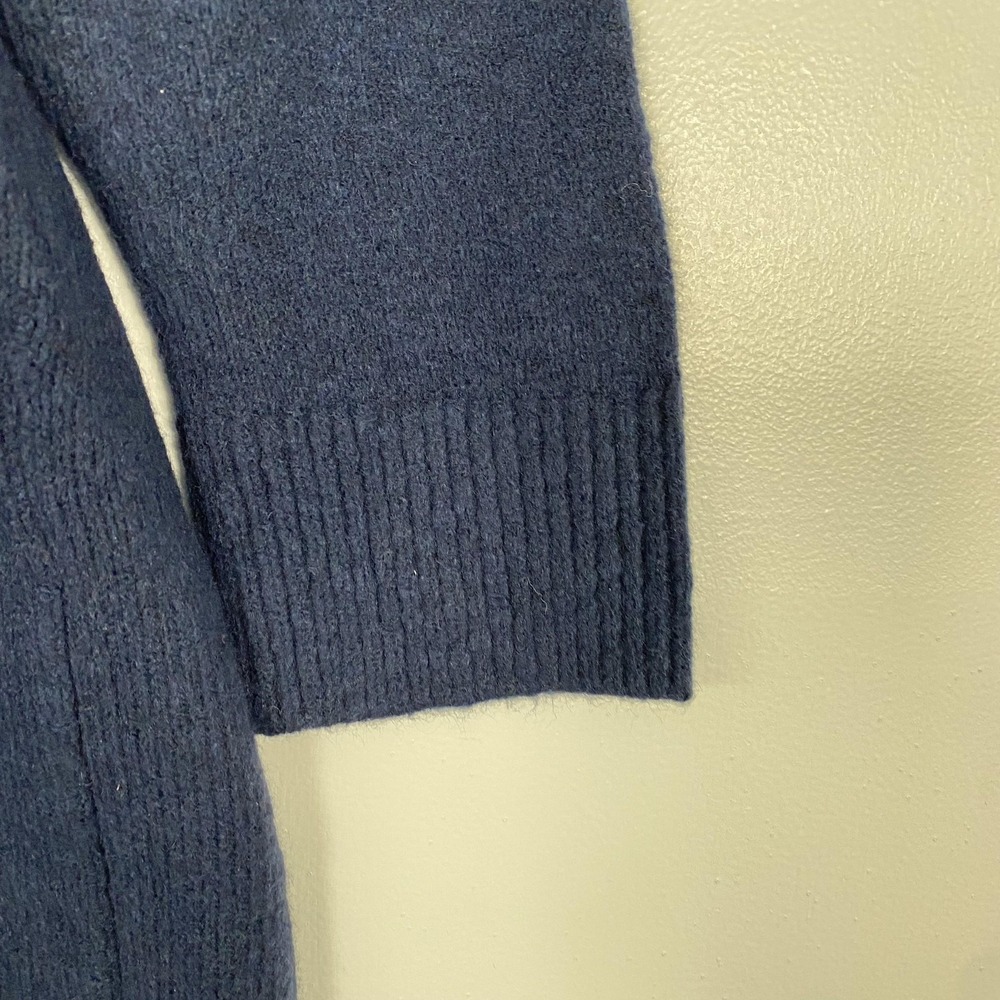 NWT LOFT Cardigan Sweater Womens Medium Blue Duster Long Open Front Knit Pockets - Picture 3 of 13